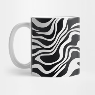 Monochrome Waves: Modern Abstract Ebb and Flow Mug